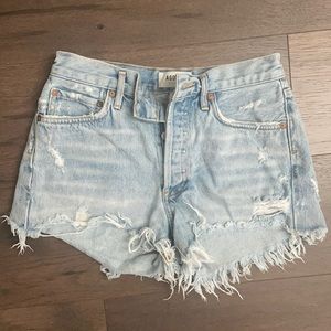 Agolde Parker cutoff light-wash jean shorts